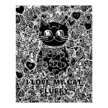 Zwarte achtergrond Abstracte kat-volwassenkleur