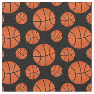 Zwarte achtergrond Basketbalpatroon Stof
