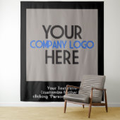 Zwarte achtergrond bedrijfs Logo Business Trade Sh Wandkleed (In situ)