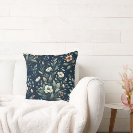 Zwarte achtergrond bloemenontwerp kussen