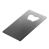 Zwarte achtergrond creditkaart flessenopener (Voorkant Gekanteld)