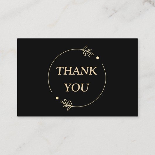 Zwarte achtergrond dank u visitekaartje (Achterkant)