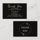 Zwarte achtergrond dank u visitekaartje (Voorkant / Achterkant)