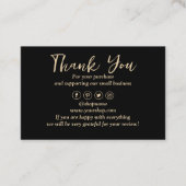 Zwarte achtergrond dank u visitekaartje (Voorkant)