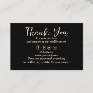 Zwarte achtergrond dank u visitekaartje