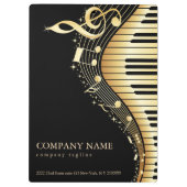 Zwarte achtergrond en gouden toetsenbord klembord (Achterkant)