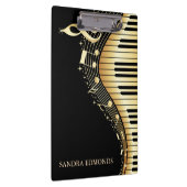 Zwarte achtergrond en gouden toetsenbord klembord (Rechts)