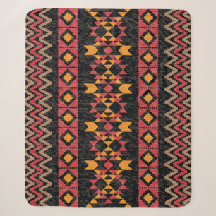 Zwarte achtergrond, geometrisch modern patroon. sherpa deken