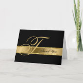 Zwarte achtergrond Gold Stripe - Hartelijk dank Bedankkaart (Voorkant)