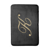 Zwarte achtergrond Gouden Diamanten K Badmat (Voorkant Verticaal)