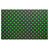 Zwarte Achtergrond Groene Stippen Stof (Fat Quarter)