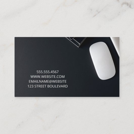 Zwarte Achtergrond | Kantoorruimte Elektronica Visitekaartje (Achterkant)