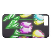 Zwarte achtergrond kleurrijke Abstracte Retro Flow Case-Mate iPhone Case (Achterkant (Horizontaal))