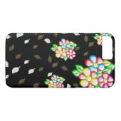 Zwarte achtergrond kleurrijke Abstracte Retro Flow Case-Mate iPhone Case (Achterkant (Horizontaal))