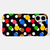 Zwarte achtergrond Kleurrijke Polka Dots Case-Mate iPhone Case (Achterkant (horizontaal))
