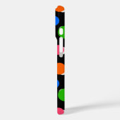Zwarte achtergrond Kleurrijke Polka Dots Case-Mate iPhone Case (Achterkant / Links)