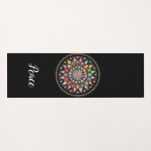 Zwarte achtergrond, mandala achtergrond yogamat (Achterkant (horizontaal))