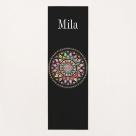 Zwarte achtergrond, mandala achtergrond yogamat