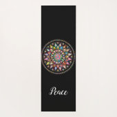 Zwarte achtergrond, mandala achtergrond yogamat (Achterkant)