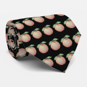 zwarte achtergrond met bladeren en rode appels stropdas (Opgerold)