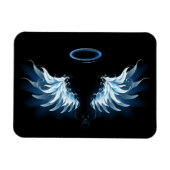 Zwarte achtergrond met blauwe engelenvleugels die  magneet (Horizontaal)
