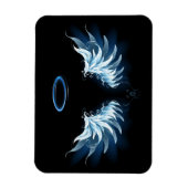 Zwarte achtergrond met blauwe engelenvleugels die  magneet (Verticaal)