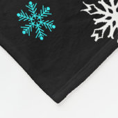 Zwarte achtergrond met felle  kleurrijke sneeuw fleece deken (Hoek)