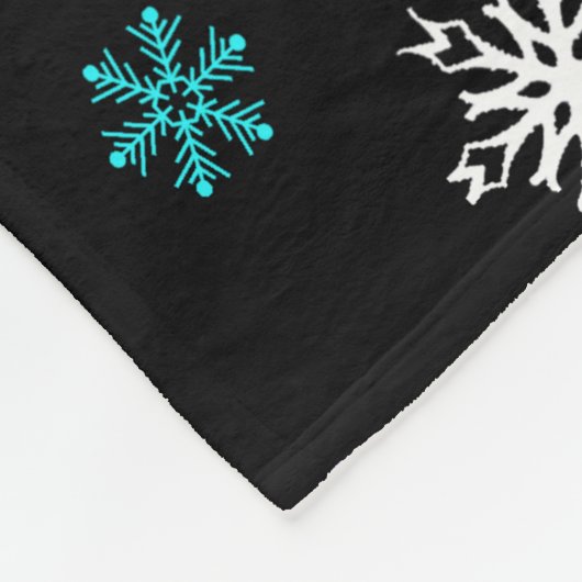 Zwarte achtergrond met felle  kleurrijke sneeuw fleece deken (Hoek)