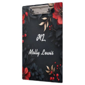 Zwarte achtergrond met florale decoratie klembord (Links)