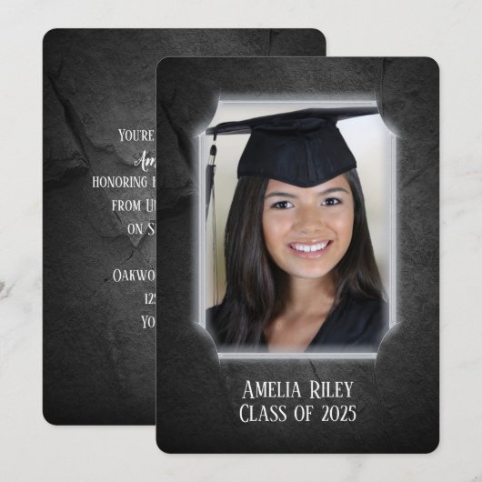 Zwarte achtergrond met foto-lijst kaart (Voorkant / Achterkant)