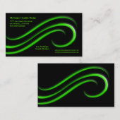 Zwarte achtergrond met groene schuine schuine rand visitekaartje (Voorkant / Achterkant)