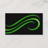 Zwarte achtergrond met groene schuine schuine rand visitekaartje (Achterkant)