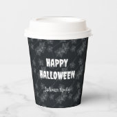 Zwarte achtergrond met spinnenwebben. . papieren bekers (Voorkant)