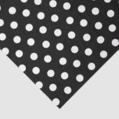 Zwarte achtergrond met White Polka Dots Tissuepapier (Detail)