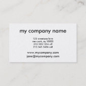 Zwarte achtergrond, mijn visitekaartje. visitekaartje (Achterkant)