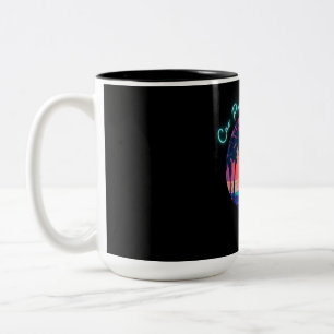 Zwarte achtergrond minimalistische Logo Tweekleurige Koffiemok