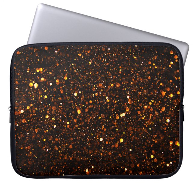 Zwarte achtergrond Mooie Bokeh Laptop Sleeve (Voorkant)