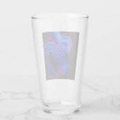 Zwarte achtergrond Neon Blue Dragon Bright Glas (Achterkant)