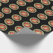 Zwarte achtergrond officiële zegel - US Marine Cor Cadeaupapier (Hoek)