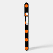Zwarte achtergrond Oranje Polka Dots Case-Mate iPhone Case (Achterkant / Links)