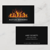 Zwarte achtergrond Oranje vlammen Vuur Visitekaartje (Voorkant / Achterkant)