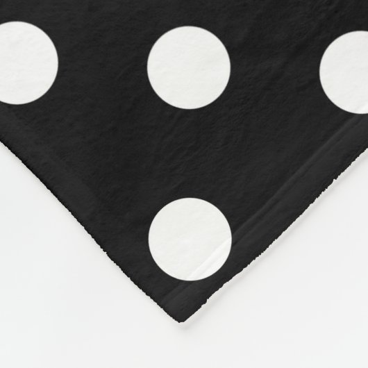 Zwarte achtergrond Polka Dots Fleece Deken (Hoek)