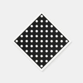 Zwarte achtergrond Polka Dots Servet (Hoek)