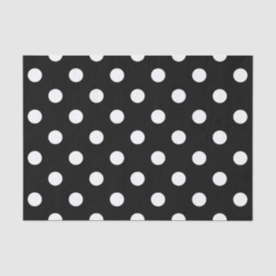 Zwarte achtergrond Polka Dots Tissuepapier