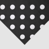 Zwarte achtergrond Polka Dots Tissuepapier (Detail)
