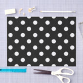 Zwarte achtergrond Polka Dots Tissuepapier (Craft)