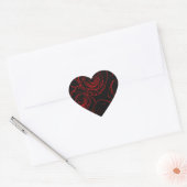 Zwarte achtergrond rode rozen hart sticker (Envelop)
