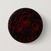 Zwarte achtergrond rode rozen ronde button 5,7 cm (Voorkant)