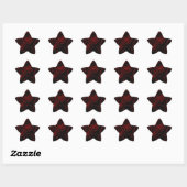 Zwarte achtergrond rode rozen ster sticker (Vel)