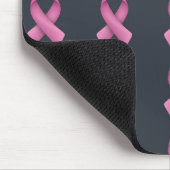 Zwarte achtergrond roze lint patroon muismat (Hoek)